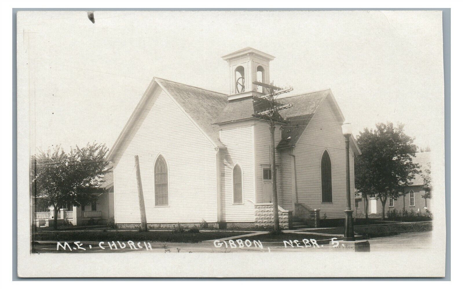 RPPC ME Church in GIBBON NE Nebraska Real Photo Postcard
