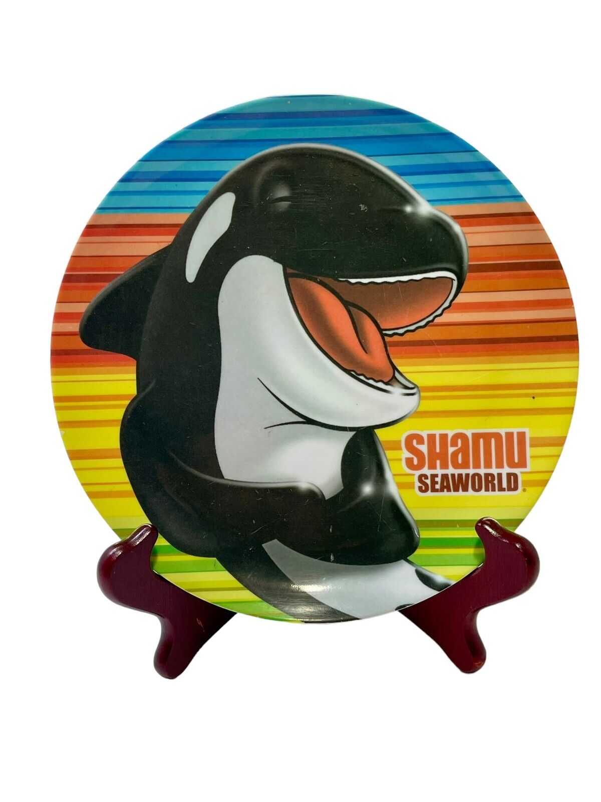 Vintage Sea world Shamu The Whale souvenir Plastic Plate 7 Inches