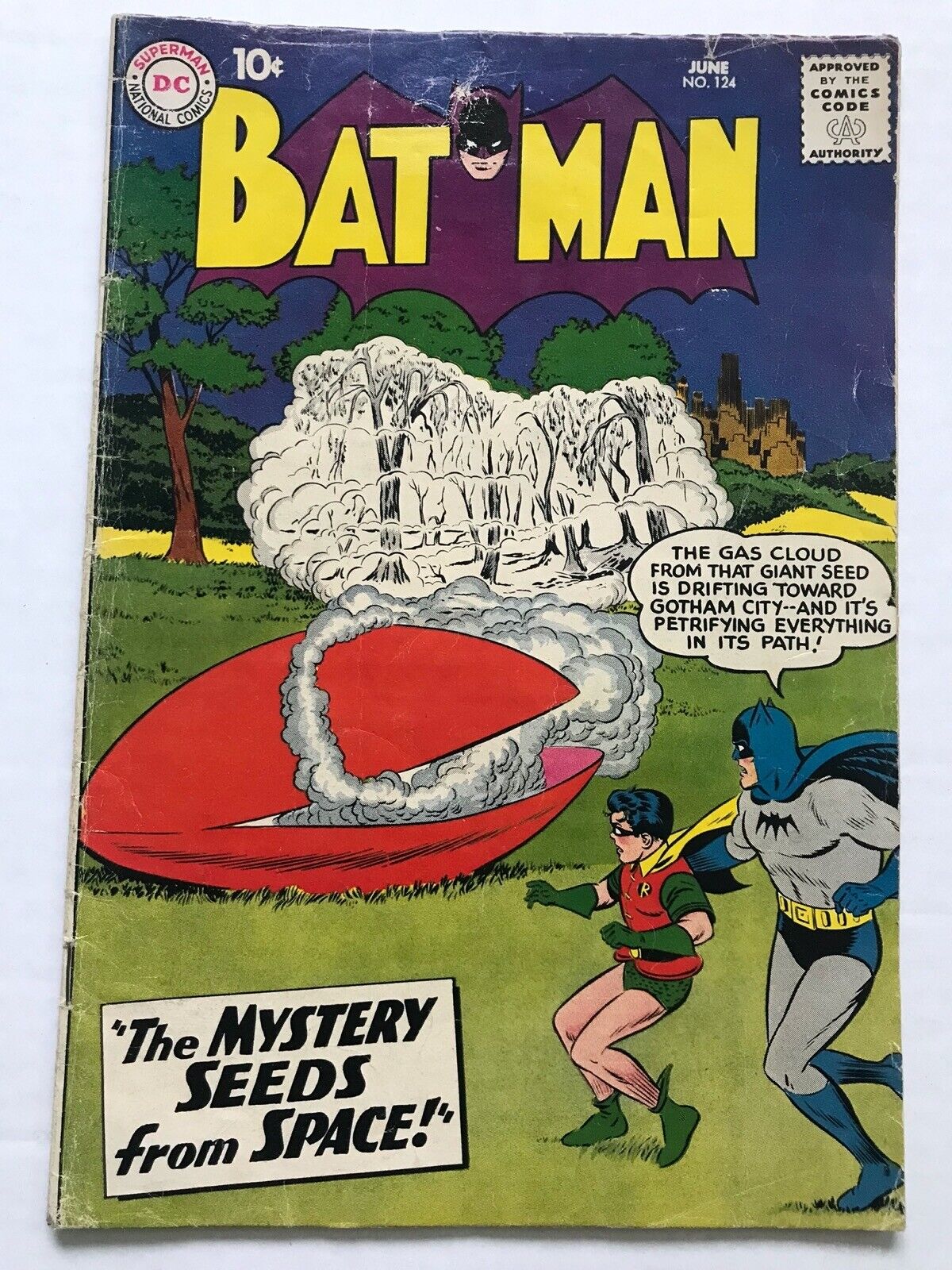 BATMAN #124 : The Mystery Seeds from Space 1959 Kurt Swan Cover DC Comics