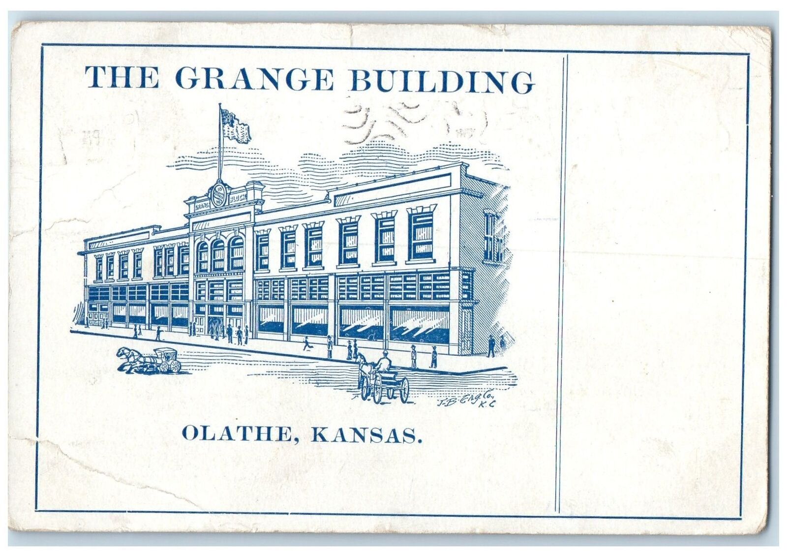 1960 The Grange Building Exterior Roadside Olathe Kansas KS Carriages Postcard