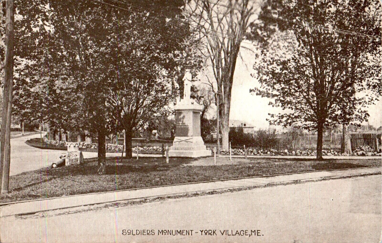Soldiers Monument, York Village, Maine ME Postcard
