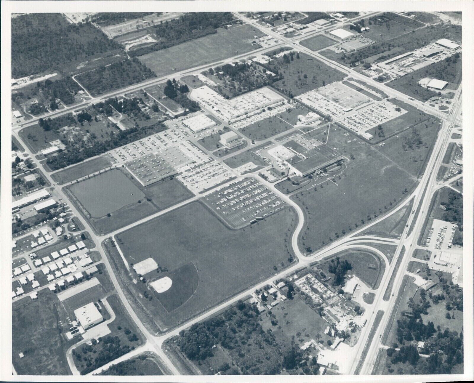 1979 Honeywell Aerial Sky View Field Roads Image Original Vintage Press Photo