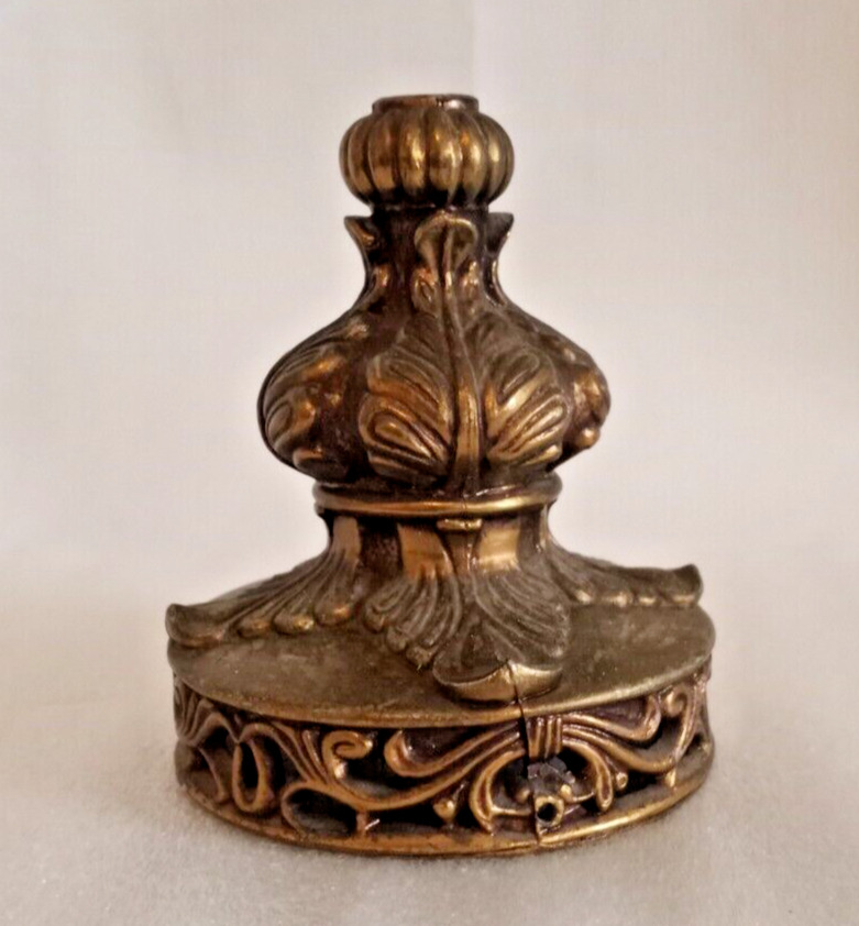 Vintage Ornate Antique Bronze Cast Metal Lamp Part