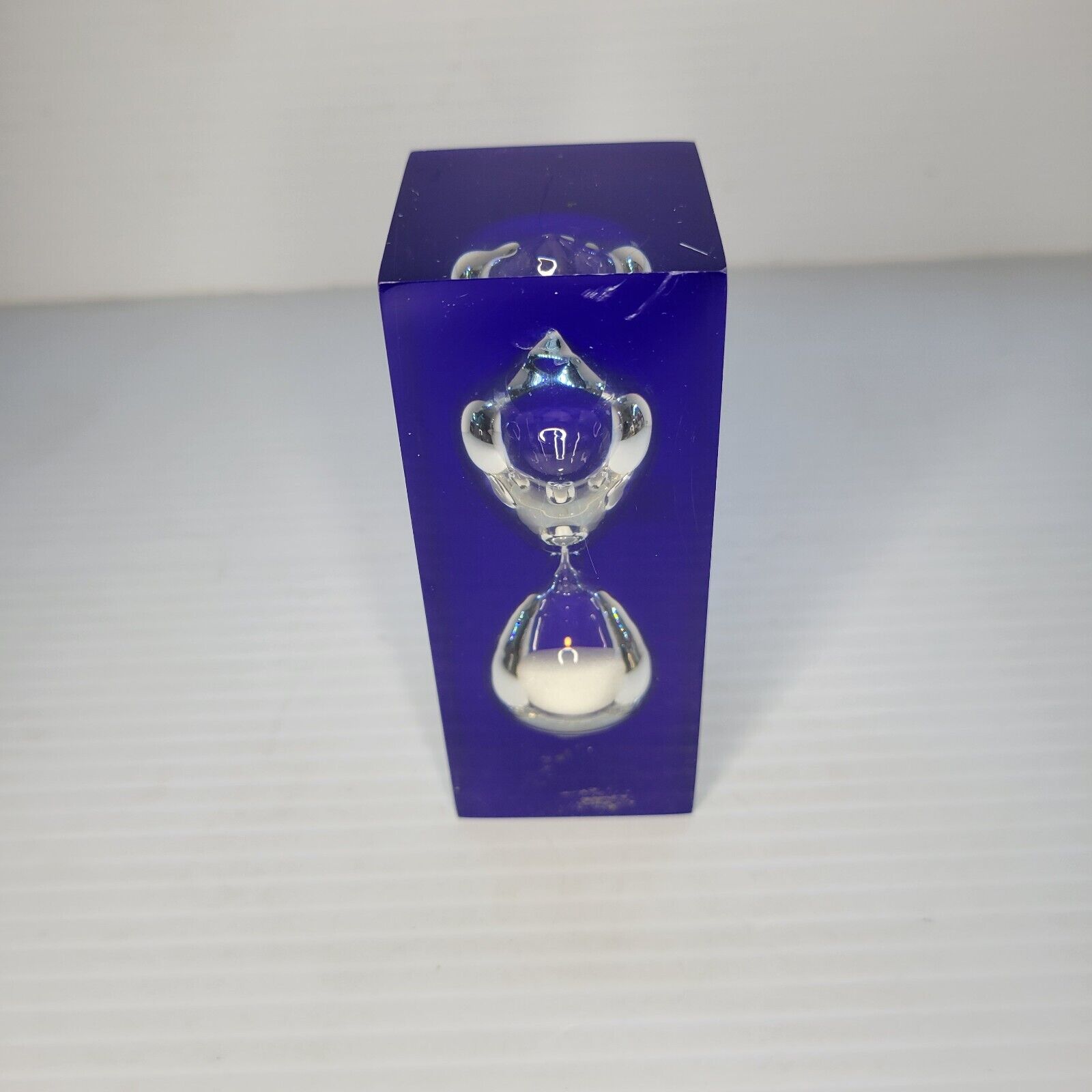 Vintage Innopran XL Propanolol  Lucite Blue Hourglass Egg timer 4\