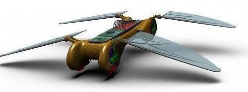 Dragonfly TechJect Ornithopter Vehicle Wood Model Replica Large 