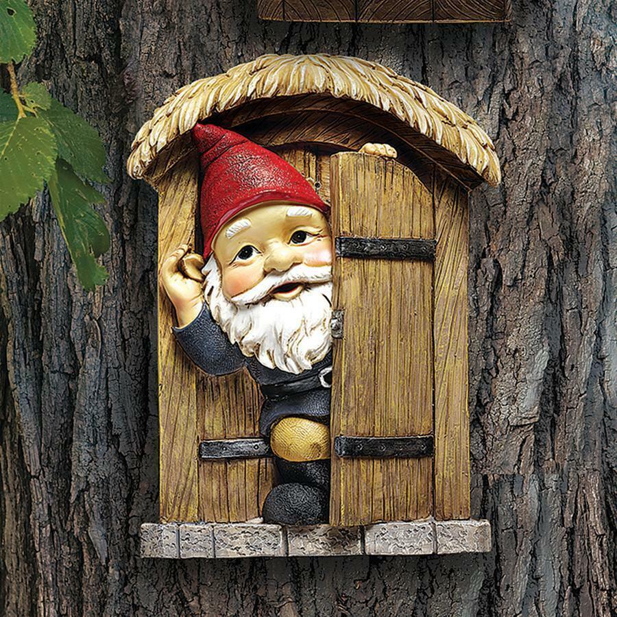 Trees of the Forest Knothole Door Gnome Welcoming Woodland Tree Sculpture