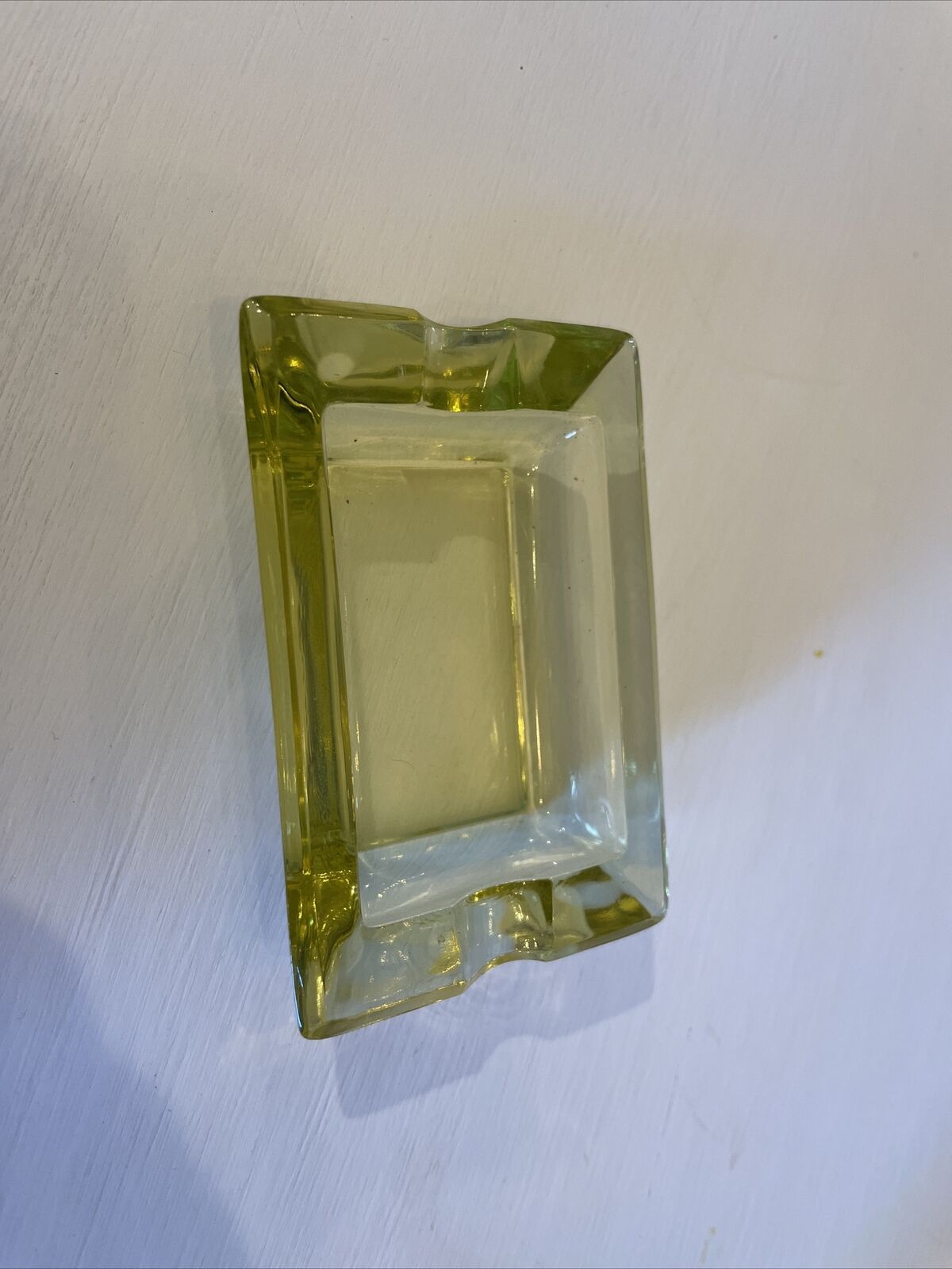 Vintage Yellow Depression Glass Ashtray