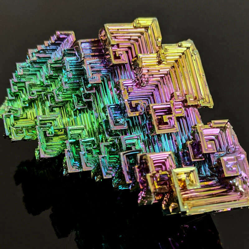 70g Natural Rainbow Aura Titanium Bismuth Specimen Stone Crystal Cluster Reiki