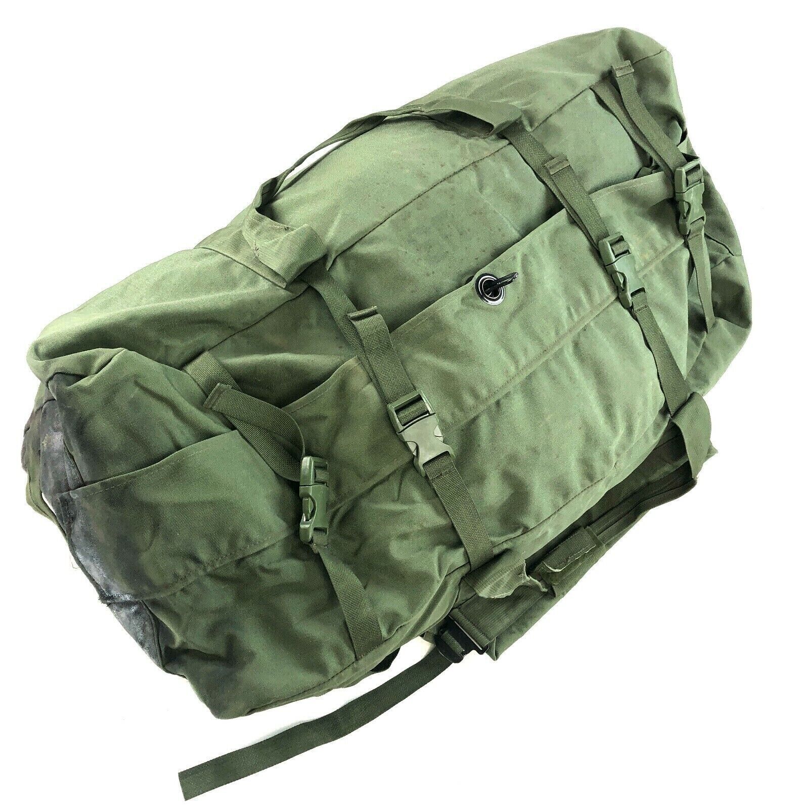 Improved Military Duffel Bag, OD Tactical Deployment Bag w Side Zipper DEFECT GC