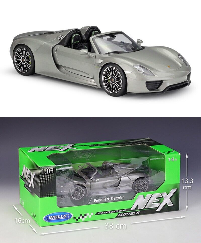 WELLY 1:18 Porsche 918 Spyder Alloy Diecast vehicle Car MODEL Gift Collection