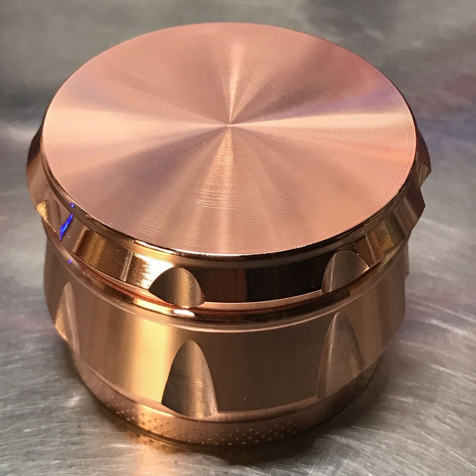 2.2 Inch 4 Piece Metal Large Dry Herb Spice Tobacco Grinder Crusher Rose Gold