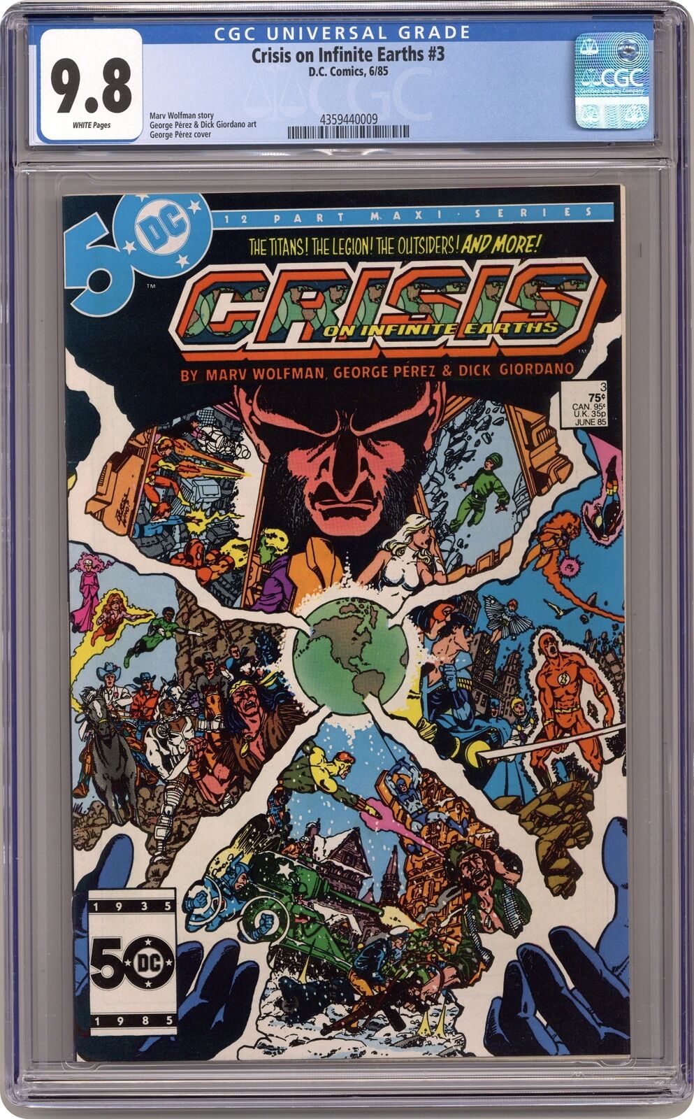 Crisis on Infinite Earths #3 CGC 9.8 1985 4359440009
