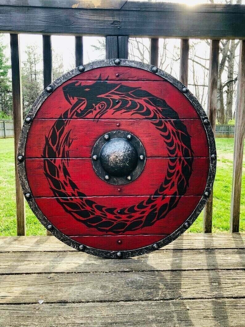 Medieval Eivor Valhalla Raven Viking Battle Shields Dragon Pattern Props Decor