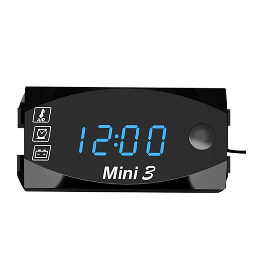 3 In 1 Car Digital Time Clock Thermometer Voltmeter LED Display Motorcycle Watch