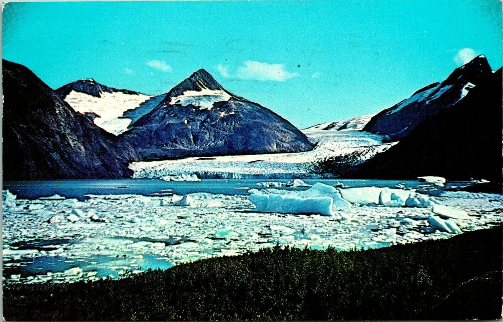 Portage Glacier AK Iceberg Lake Floating Icebergs Postcard used (16281)