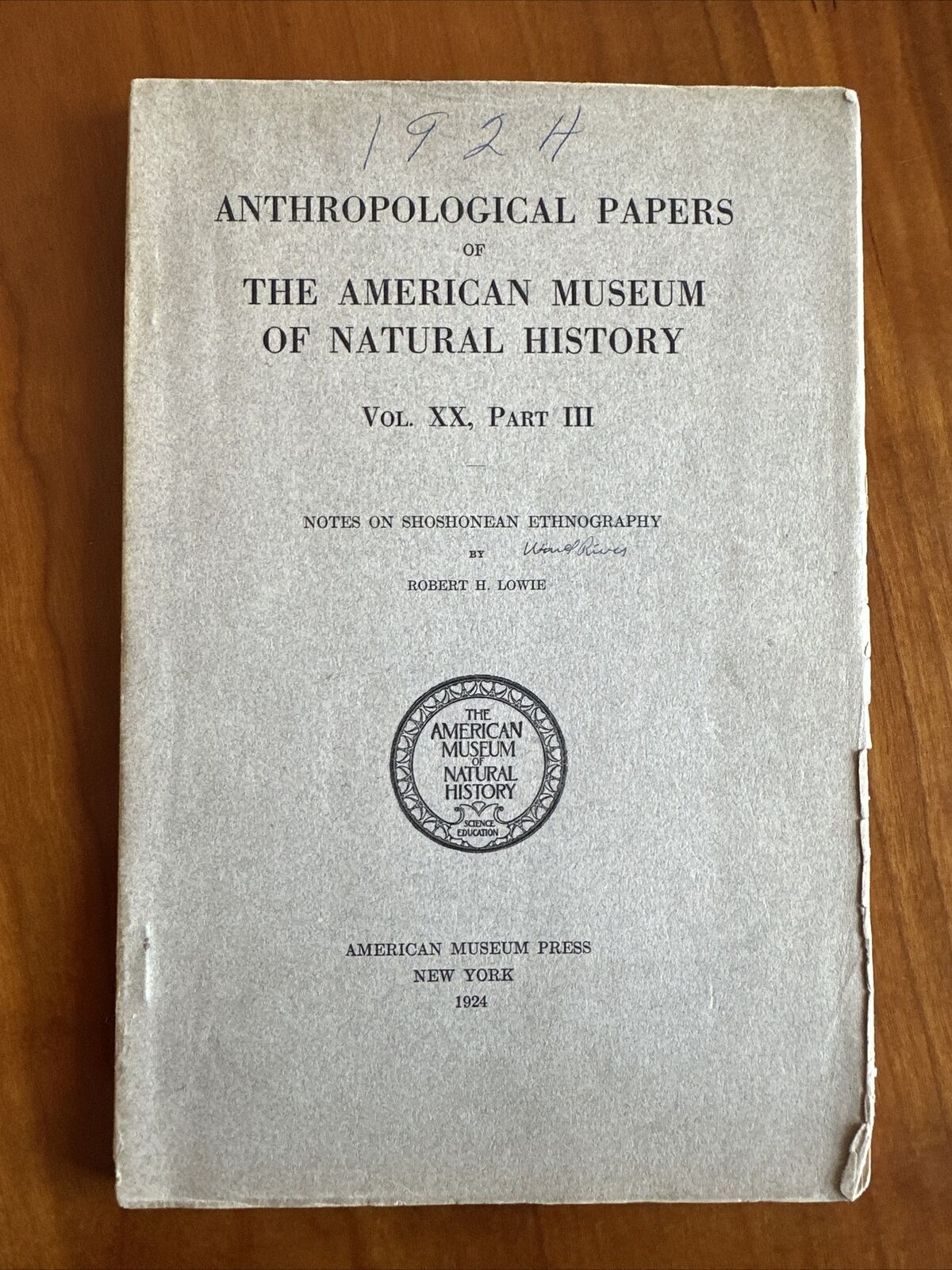 Anthropological Papers Of The American Museum Of Natural History By Robert Lowie