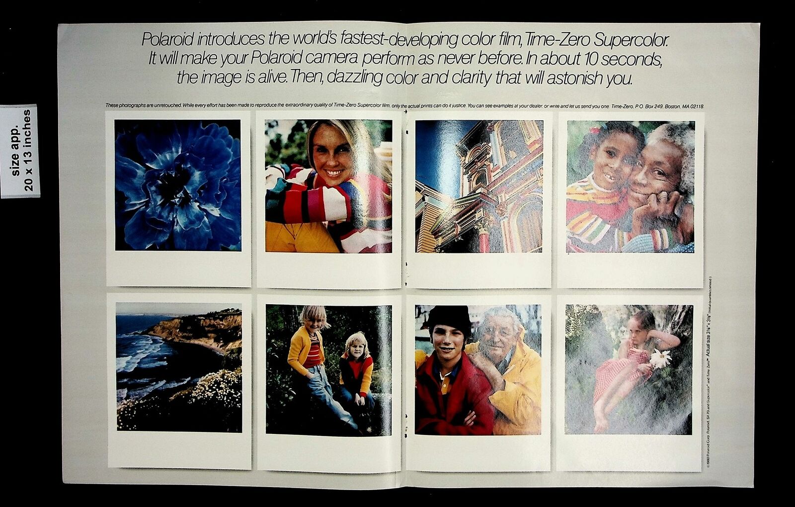 1980 Polaroid World\'s Fastest Developing Film Vintage Print Ad 18052