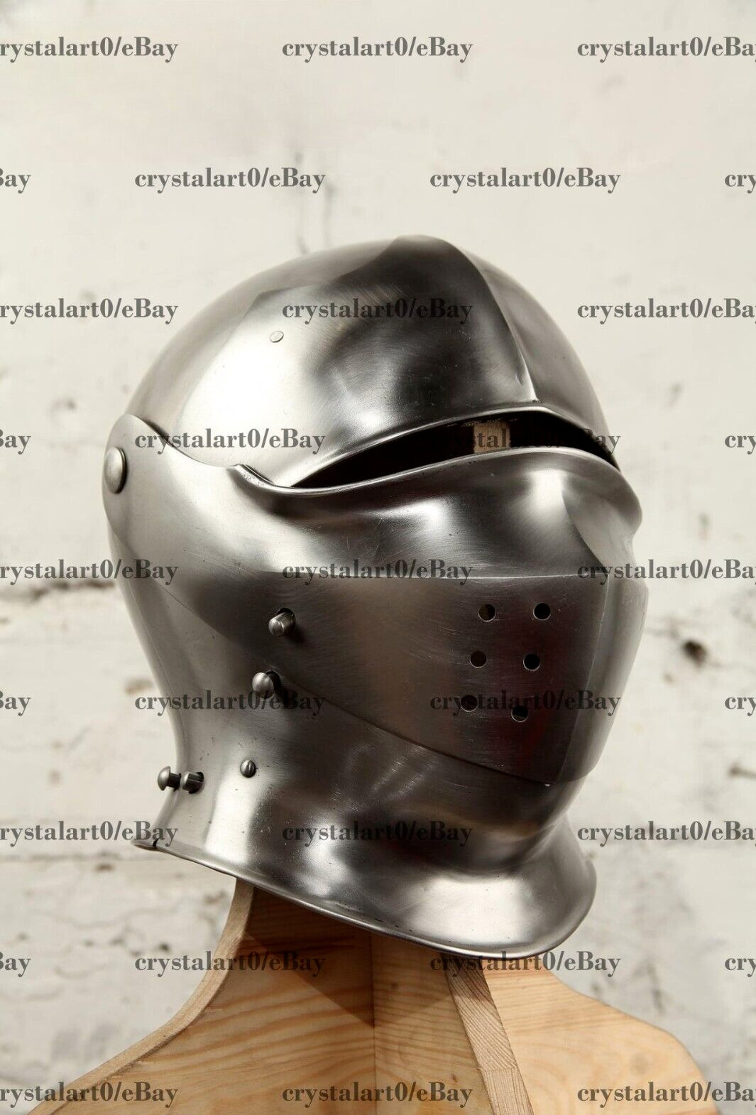 18G Steel Medieval Bascinet Closed Armet Helmet Armet Helmet Viking gift