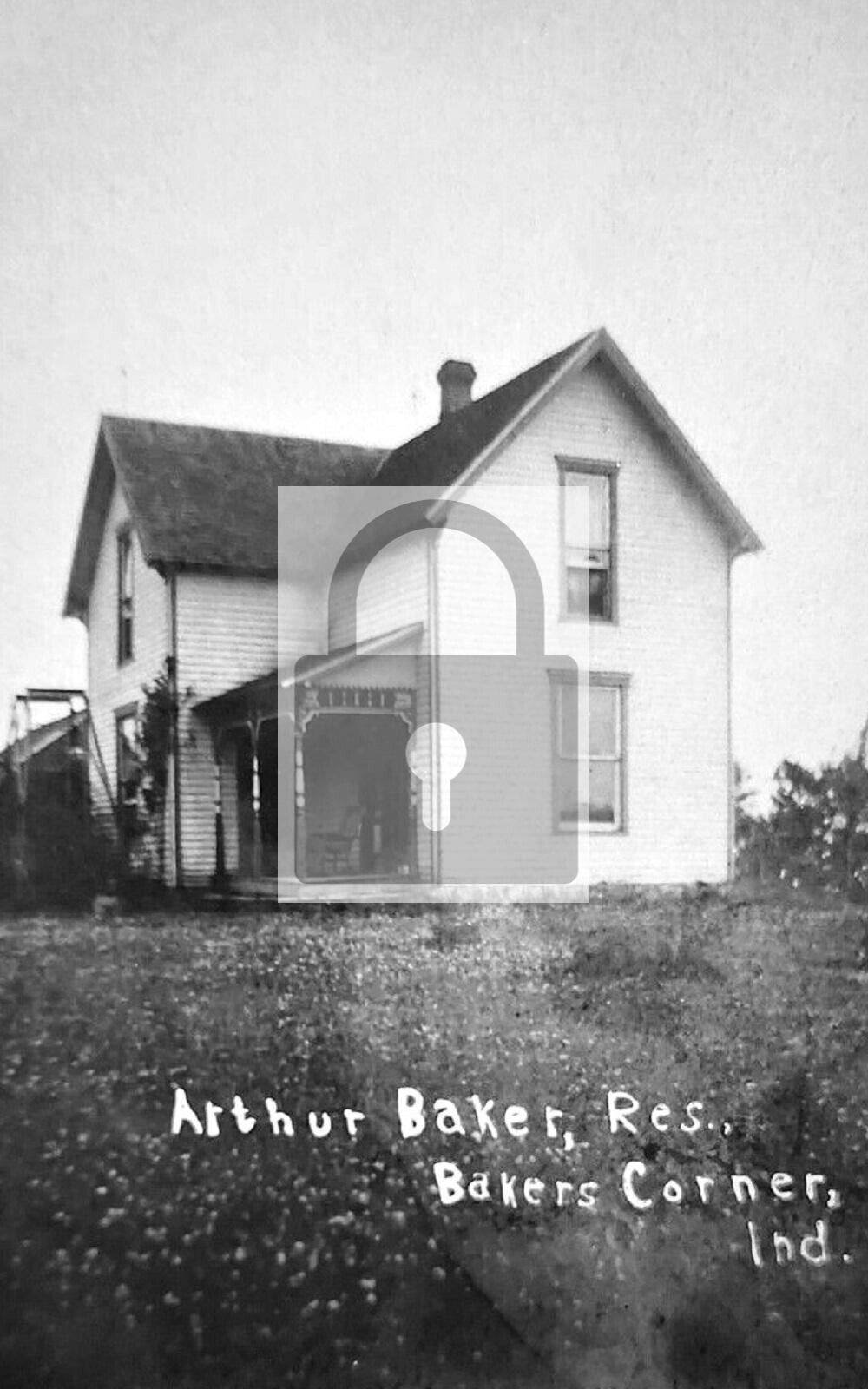Arthur Baker Residence Bakers Corner Indiana IN - 4x6 Reprint