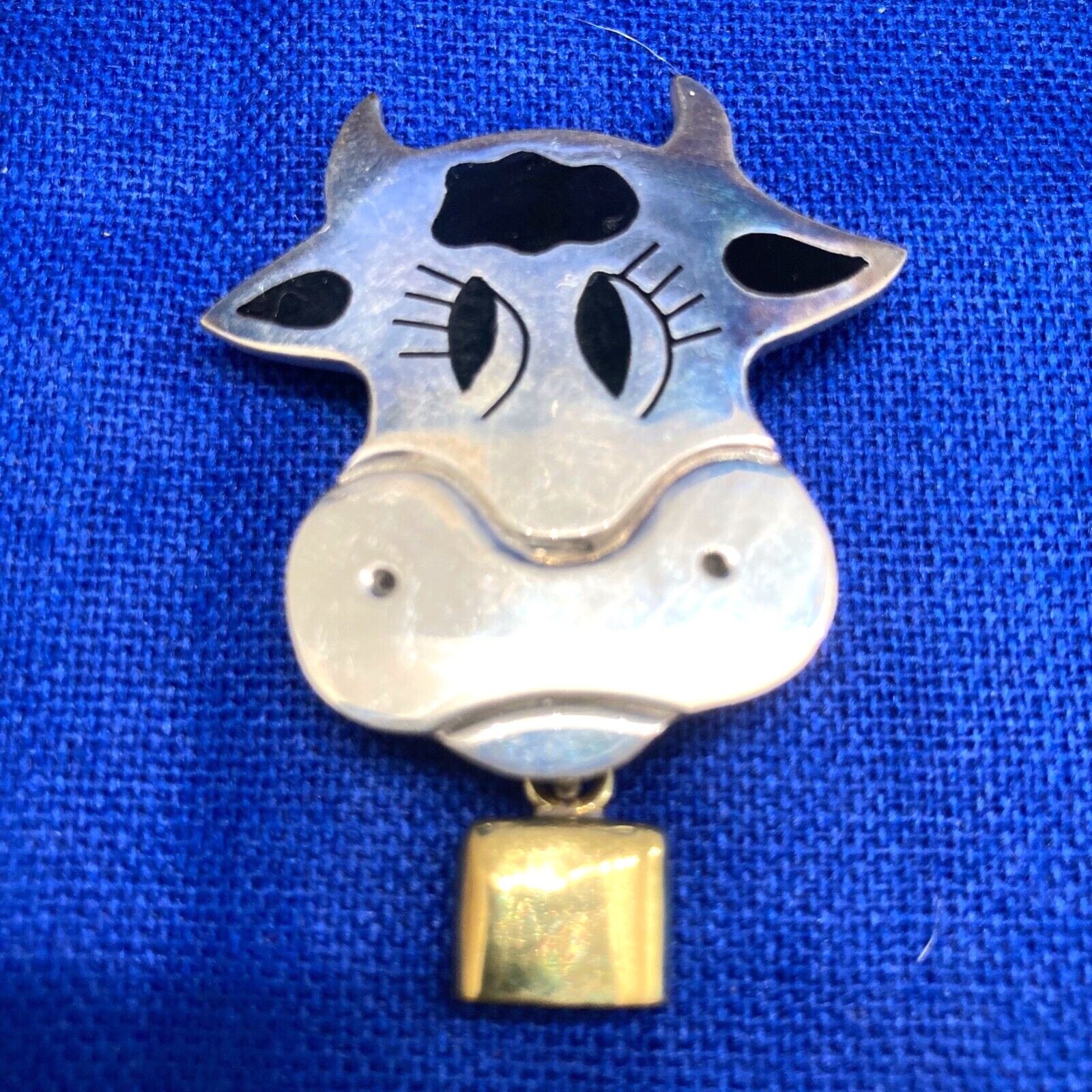 Vtg Cow With Bell Sterling Mexico 925 Silver Flirting NEW JA7