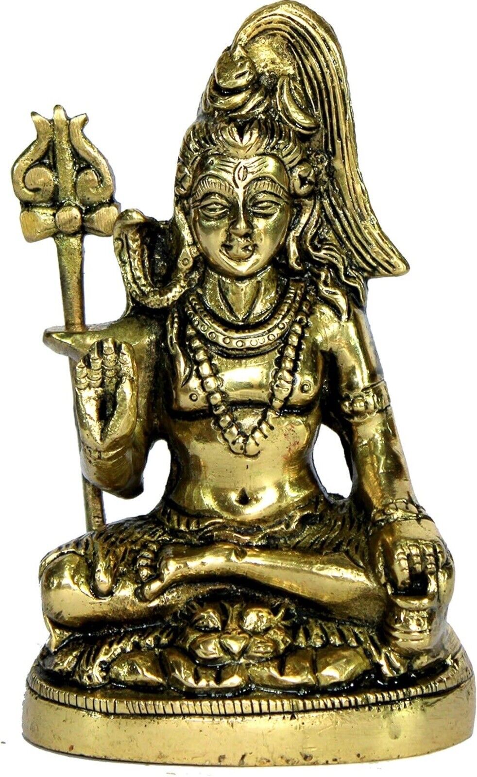 Brass Shiva, Shiv, Adiyogi Natraj Idol, Murti, Figurine for Pooja at Home-5 Inch