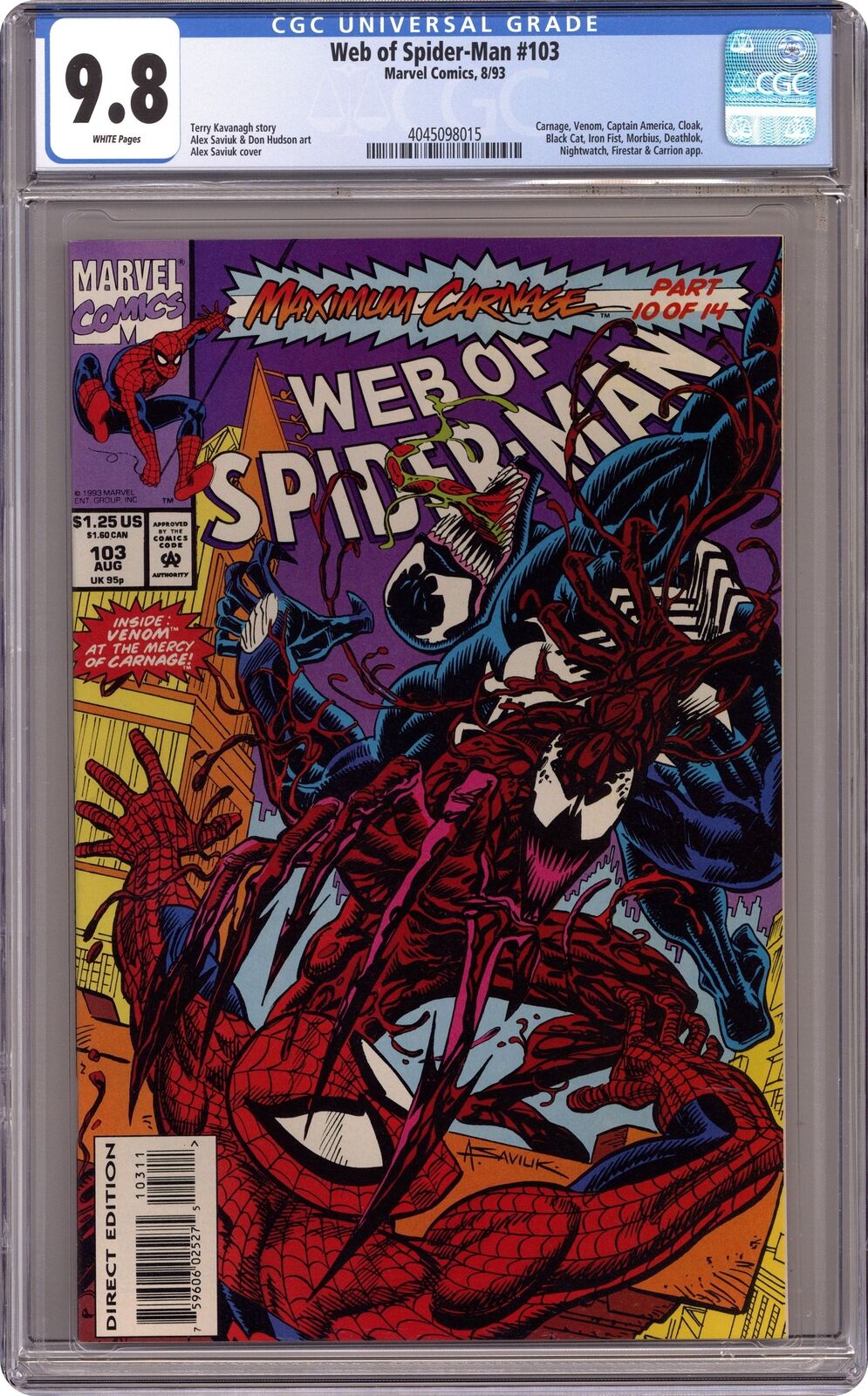 Web of Spider-Man #103 CGC 9.8 1993 4045098015