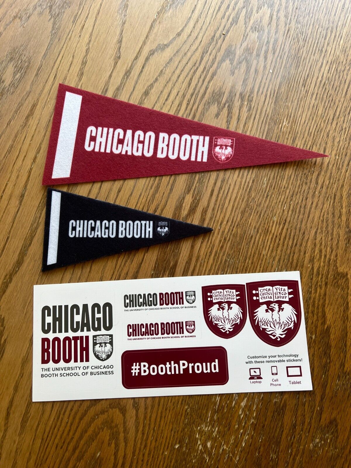 University of Chicago Booth School of Business Stickers, Magnet, & Pennant Flag