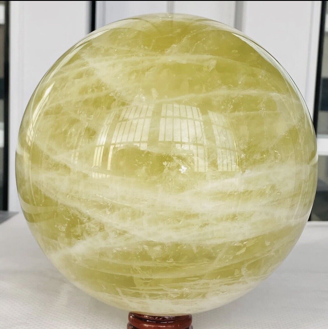 5040g Natural Yellow Citrine Quartz Crystal Ball Sphere Solar Plexus Healing