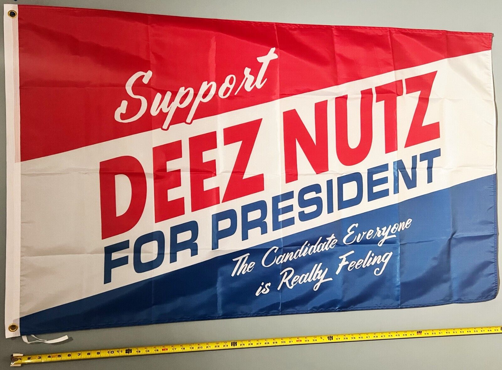 DEEZ NUTS FLAG FREE USA SHIP President Party Beer Fun USA Trump Poster Sign 3x5\'