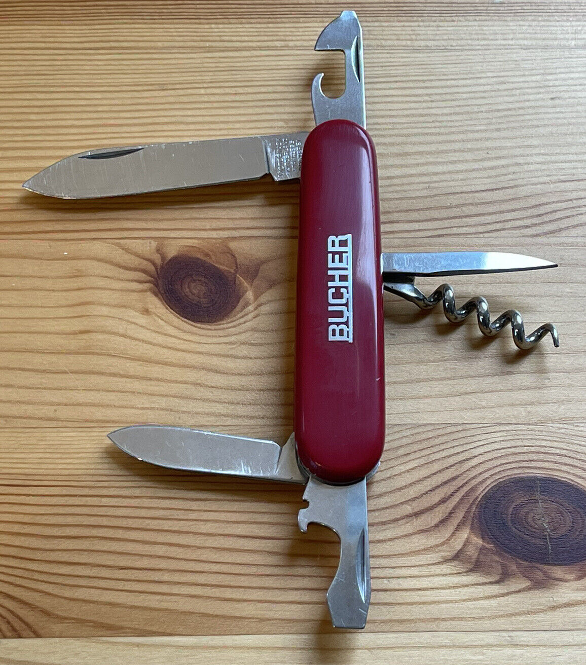 Rare VTG Victorinox TOURIST Swiss Army Knife \'BUCHER\' No Scale Tools Or Key Ring