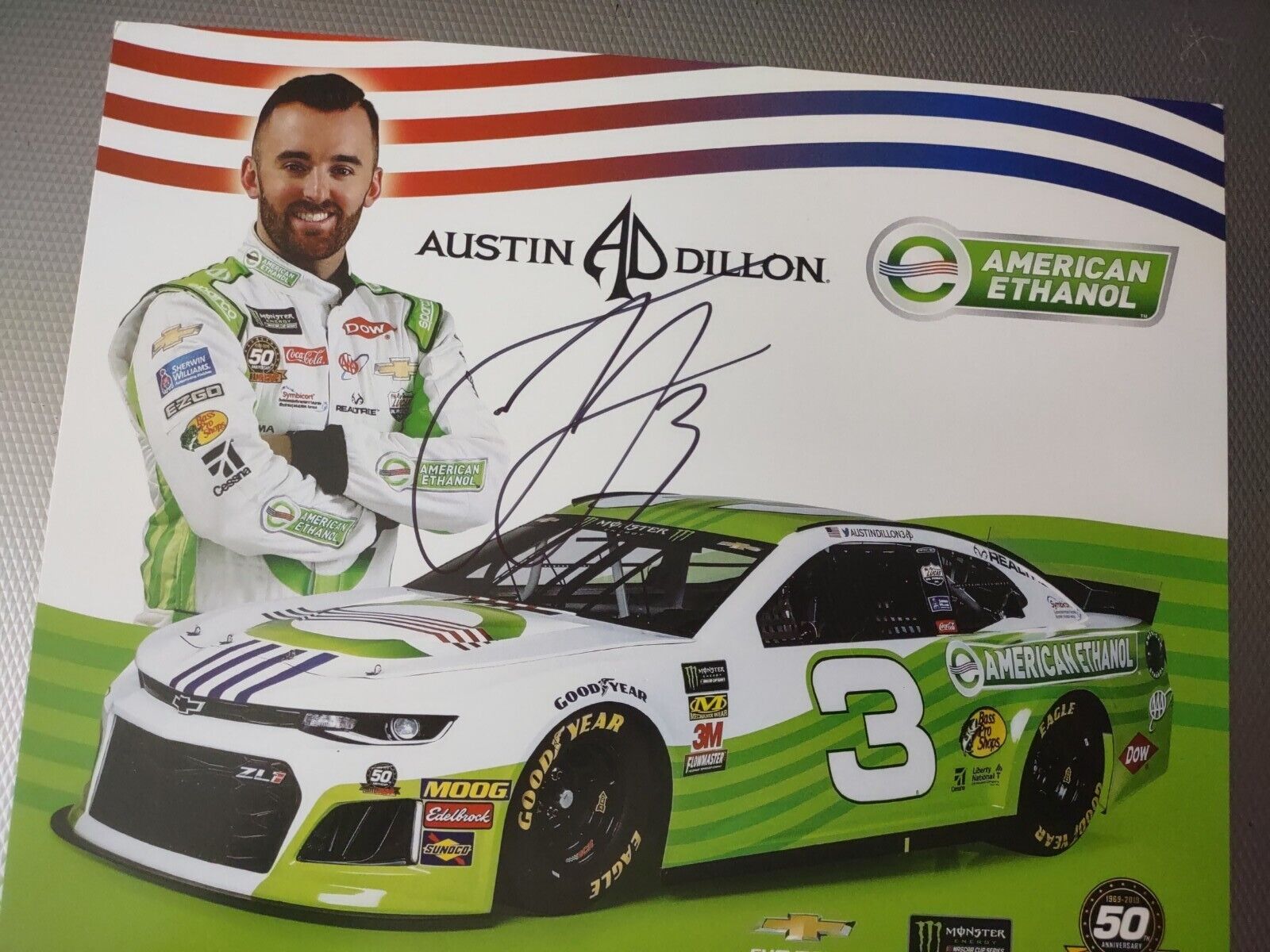 Austin Dillon Signed 2019 American Ethanol Hero Card NASCAR . 