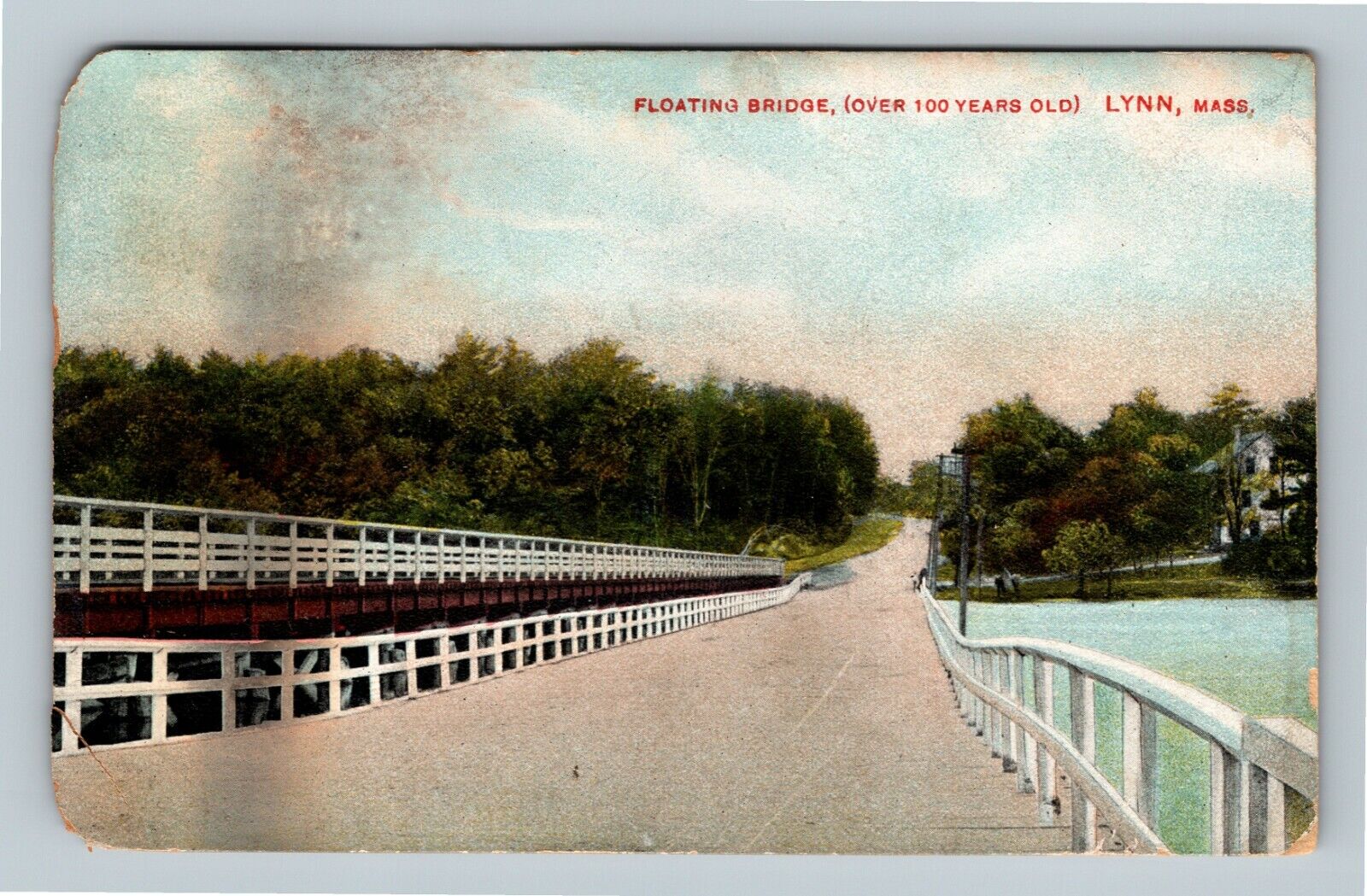 Lynn MA, Historic Floating Bridge, Massachusetts c1907 Vintage Souvenir Postcard