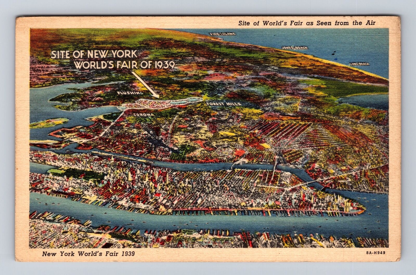 New York City NY-New York, World\'s Fair 1939, Aerial View, Vintage Postcard
