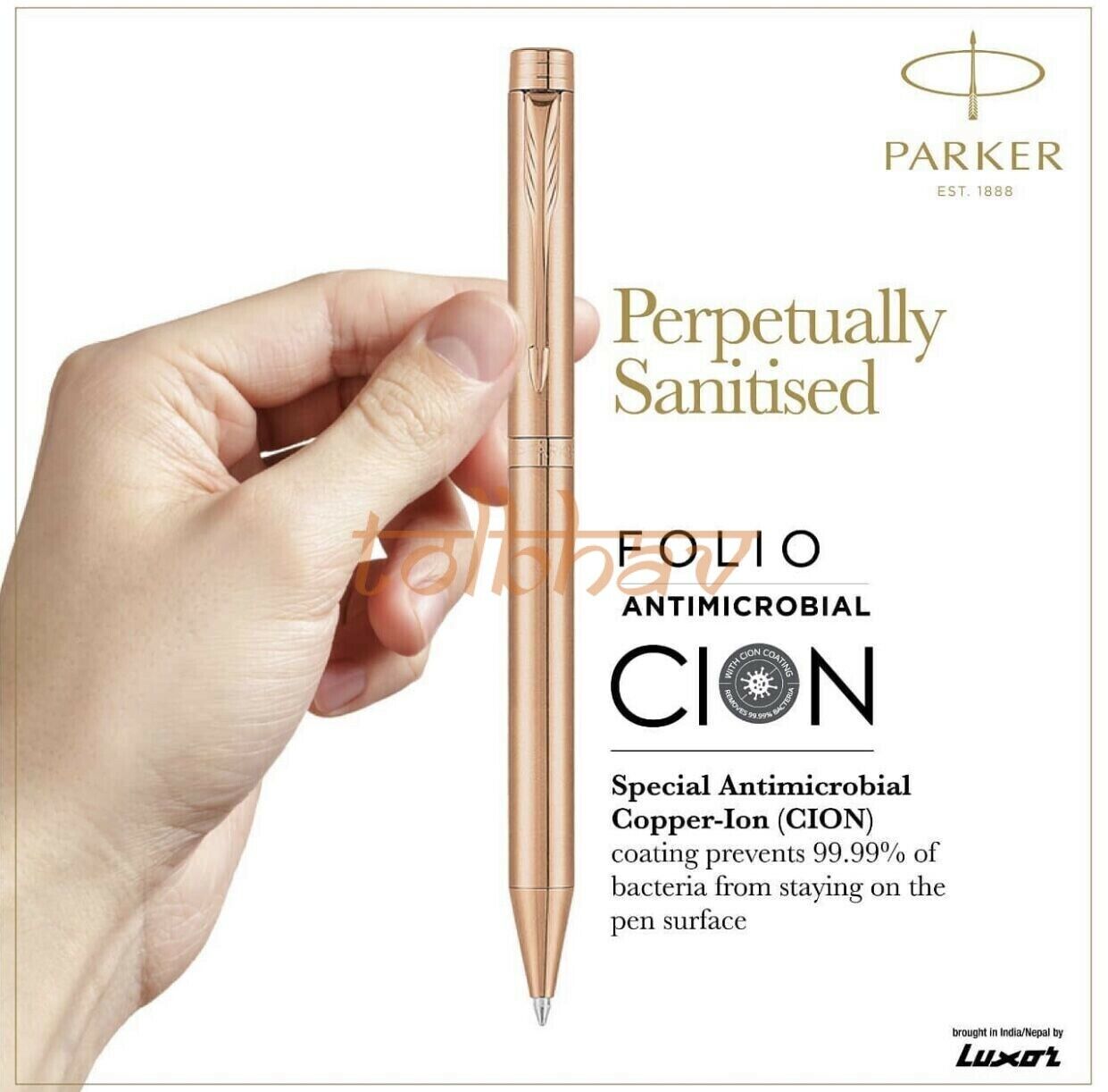 Parker Folio Anti Microbial Copper Ion Plated Ball Point Pen - CION Coated
