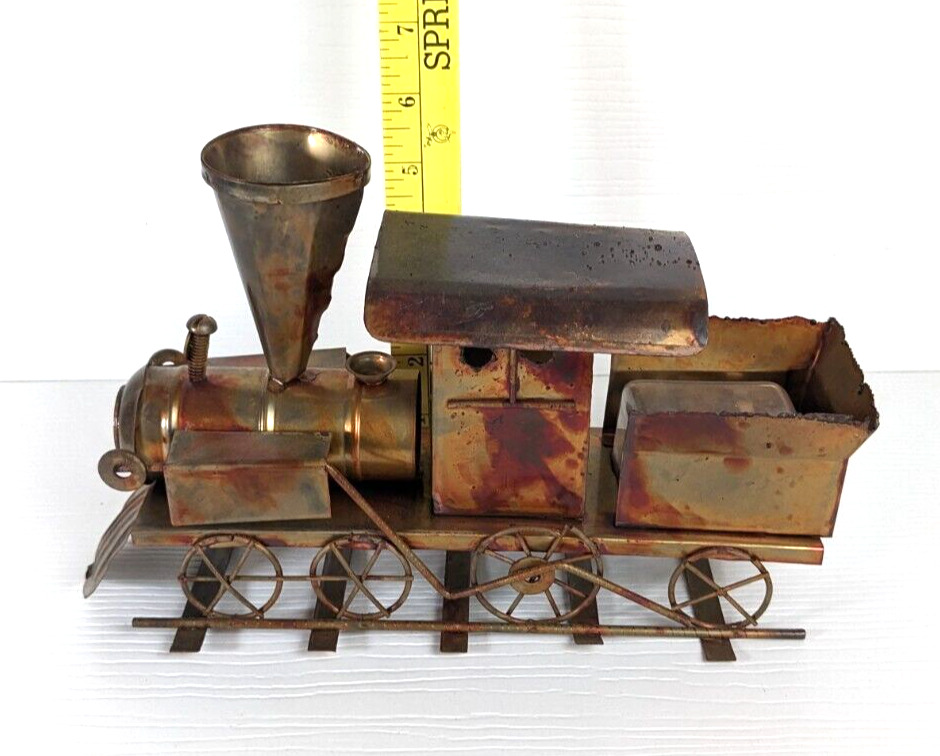 Vintage 70\'s Handmade copper Music Box Locomotive Train Engine 9\