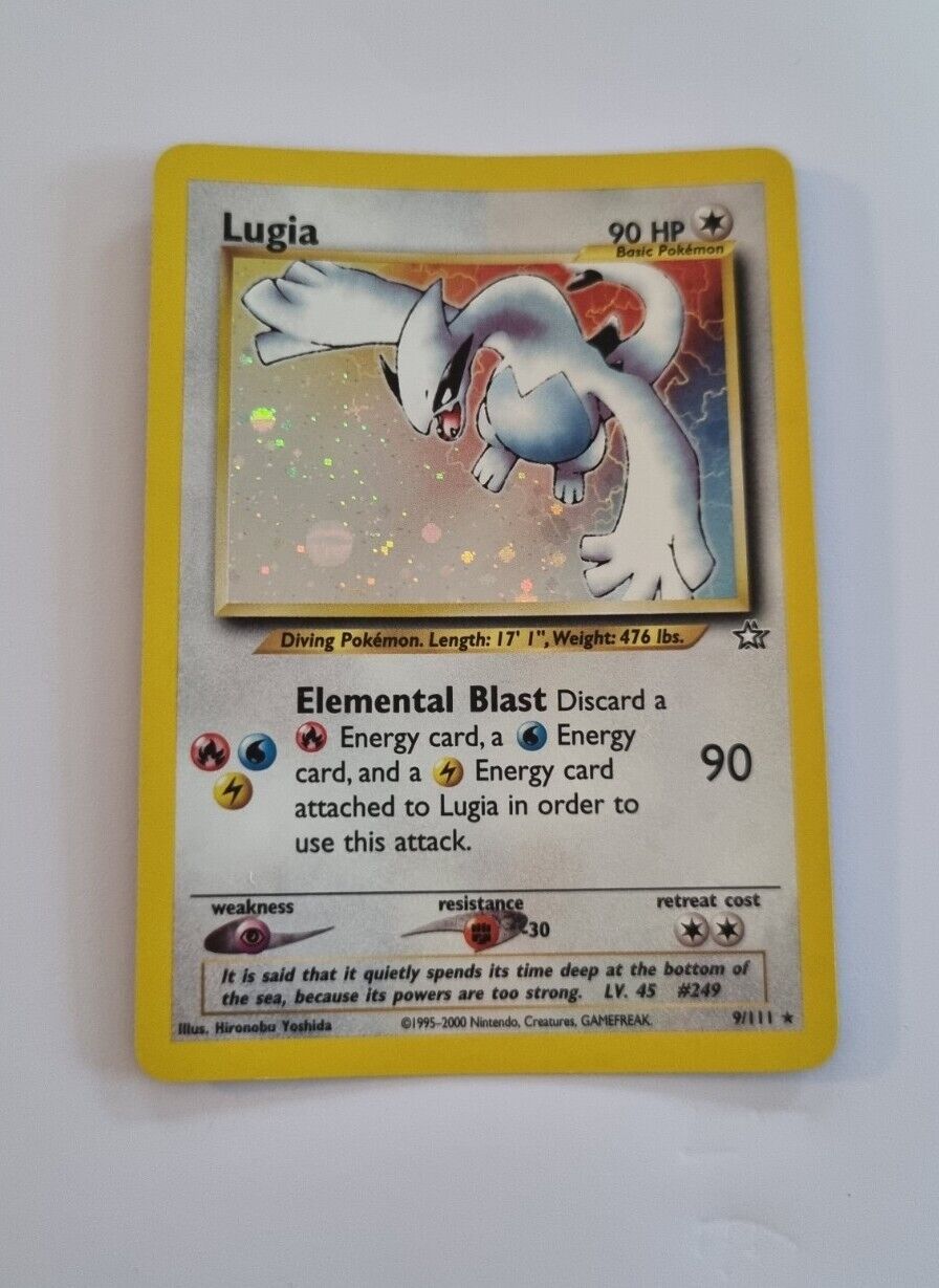 Lugia Holo Pokemon Card English in Near Perfect Condition Extremely Rare 
