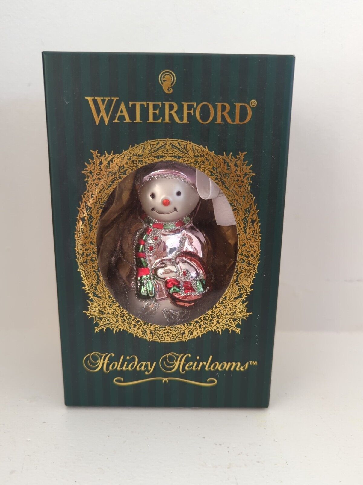 WATERFORD 2001  Ltd. Ed. Holiday Heirlooms “Lismore Lucy” Blown-Glass Ornament.
