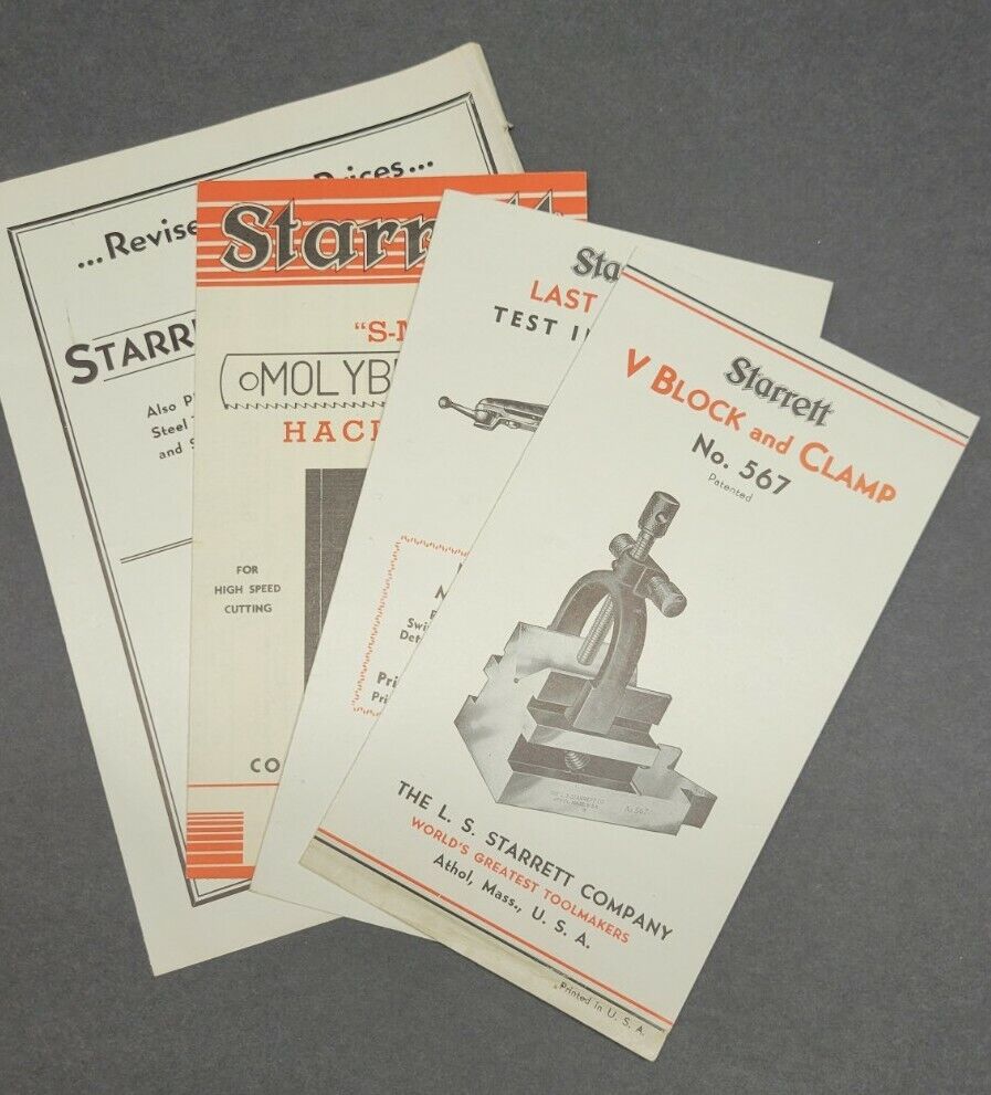 Vintage Starrett Information Brochures (4)
