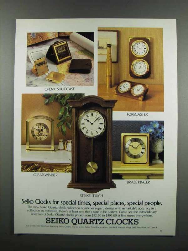 1983 Seiko Quartz Clock Ad - Forecaster, Strike it Rich