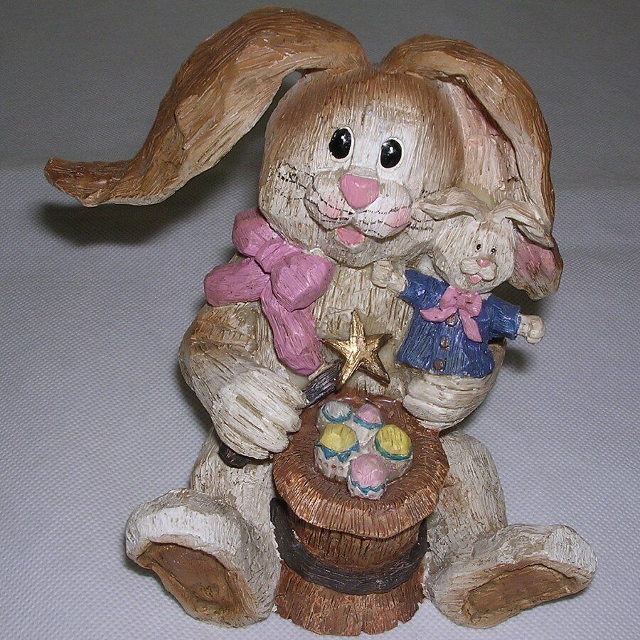 Extremely Rare Kirkland\'s Widdle Bunny (40100) Easter Eggs in Basket. FANTASTIC
