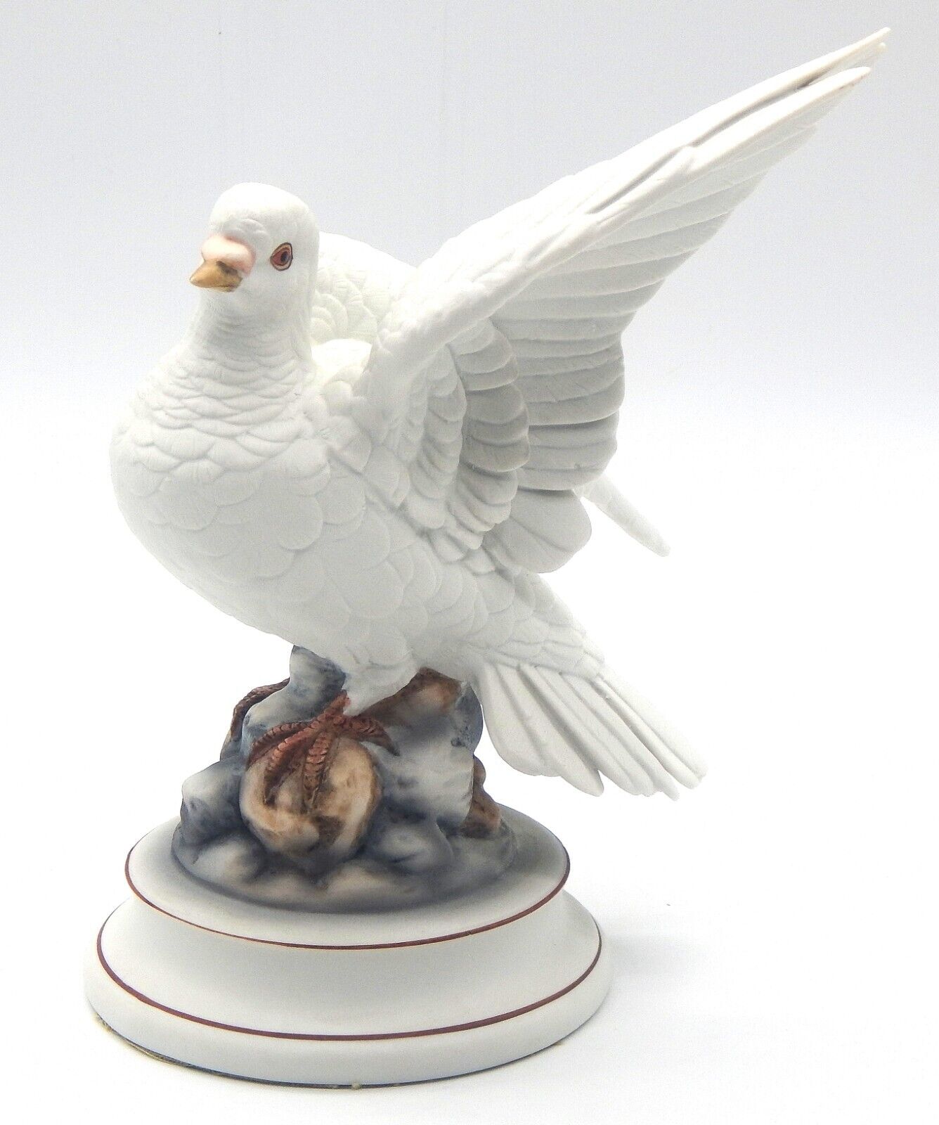 White Dove Vintage Porcelain Bisque Figurine Signed by Andrea Made In Japan