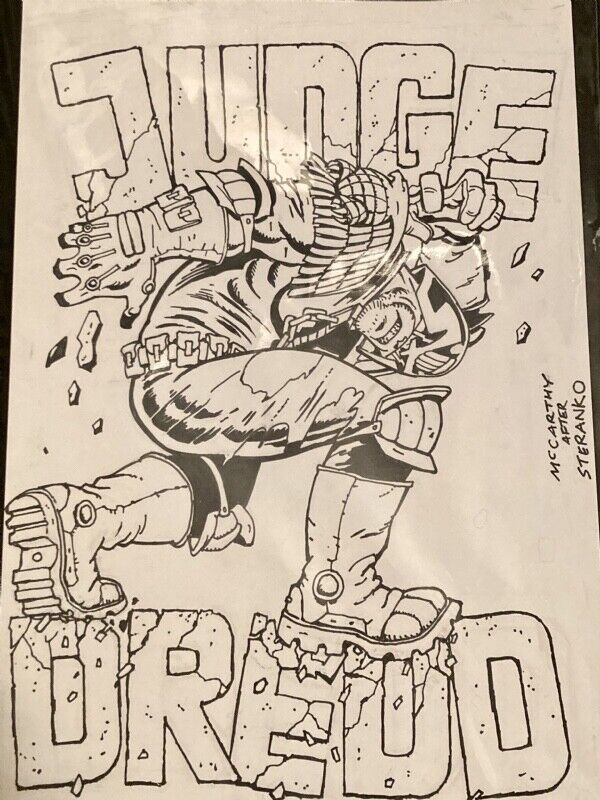 Judge Dredd Megazine 2000 AD #461 by McCarthy after Steranko Original Comic Art