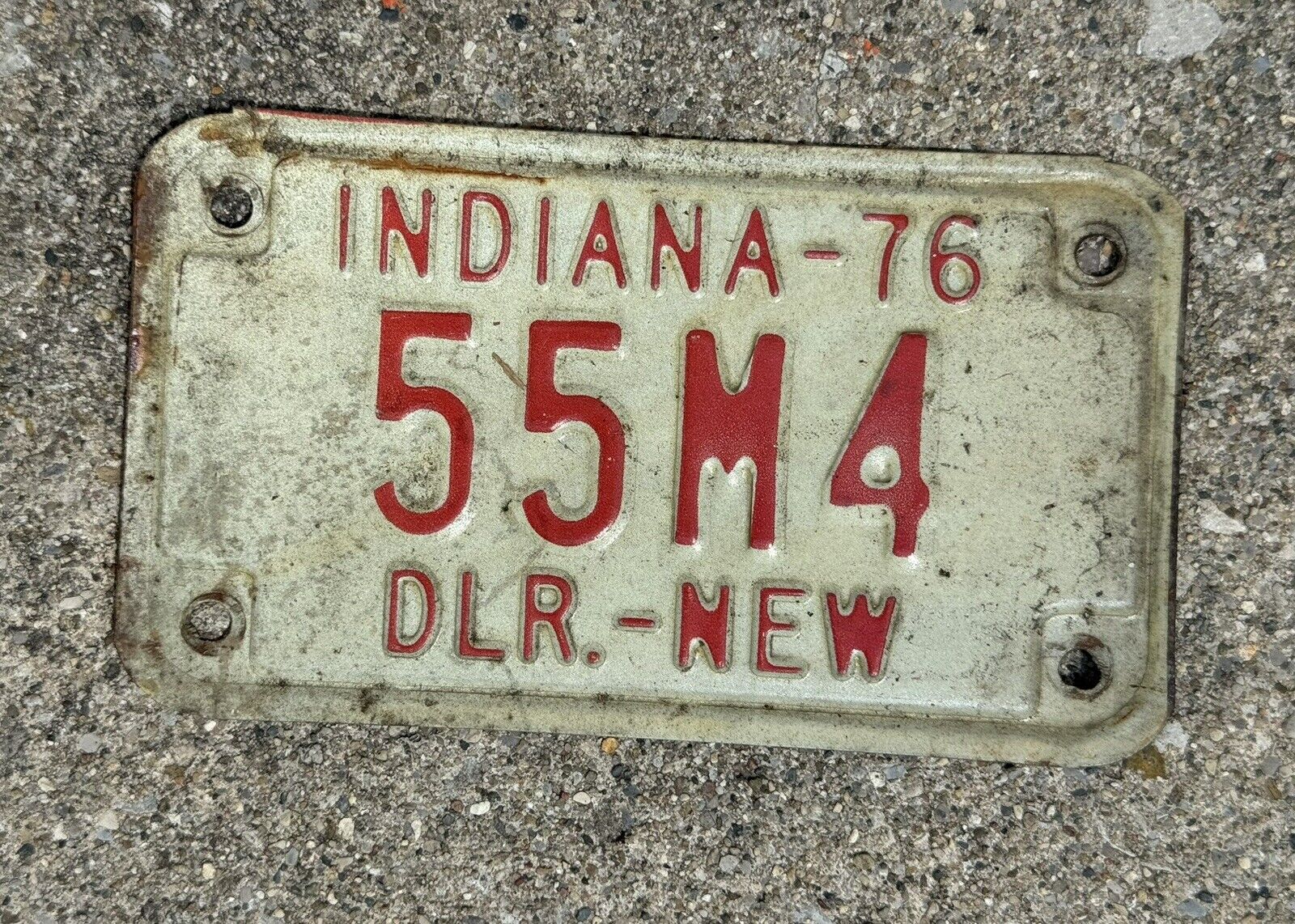 Vintage Dealer New Indiana Motorcycle License Plate 1976
