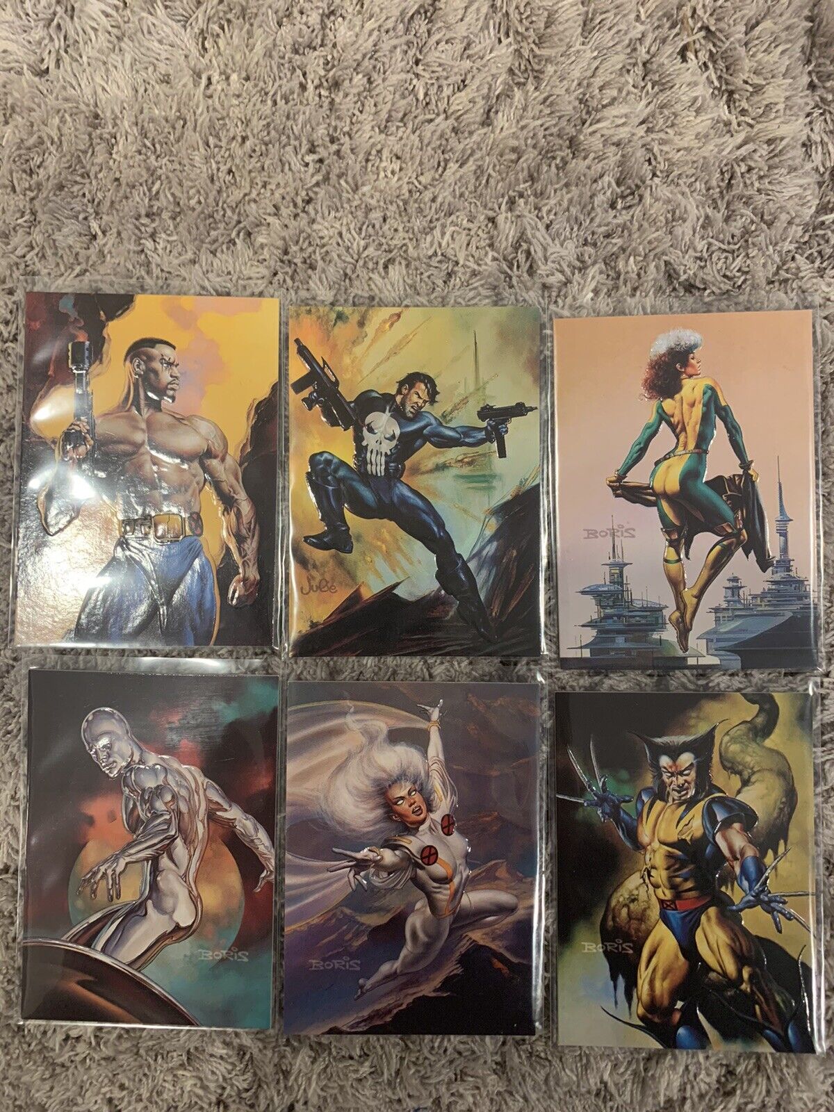 1996 Marvel Masterpieces COMPLETE DOUBLE IMPACT CARD SET, #1-6 Vallejo - Bell