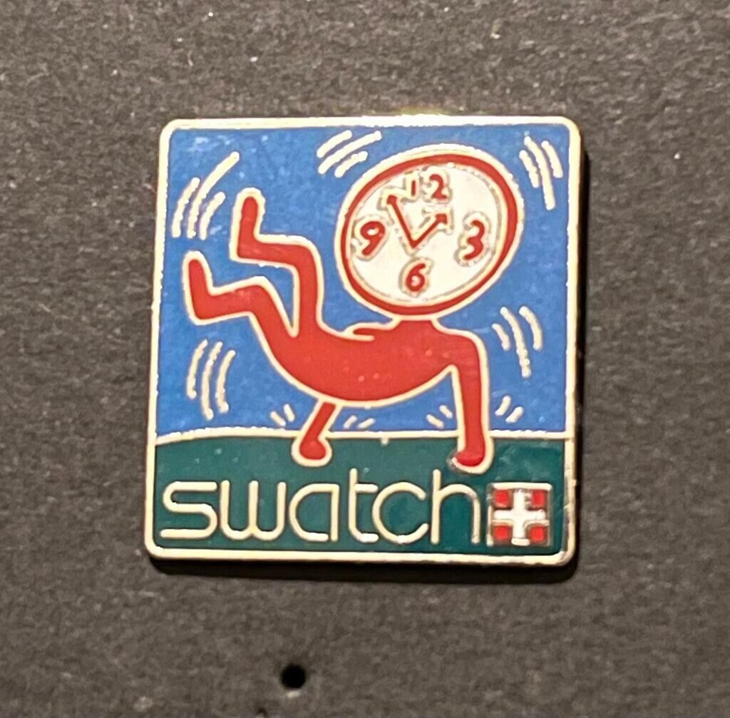 Rare 1986 Keith Haring Pin\'s Swatch SILVER 