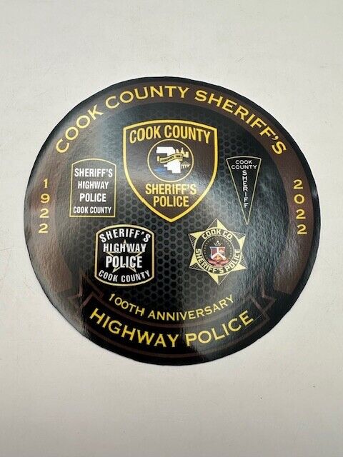 COOK COUNTY Sheriff's 100th year 6'' round decal