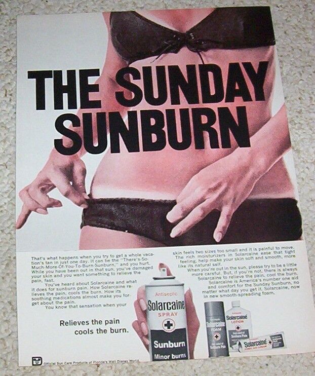 1972 advertising page - Solarcaine sunburn sun pain Plough VINTAGE Print AD