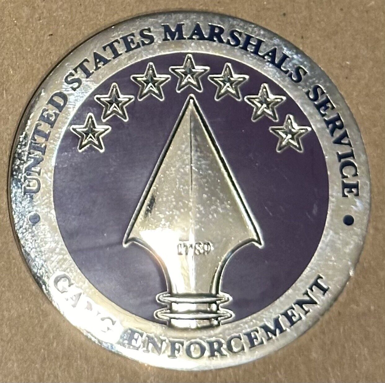 Rare USMS United States Marshals Service Gang Enforcement Purple Variant Coin