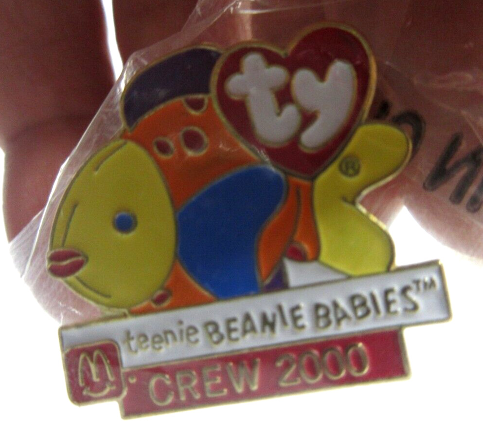 vintage 2000 McDonald\'s Ty Teenie Beannie Babies Crew fish employee promo ad pin