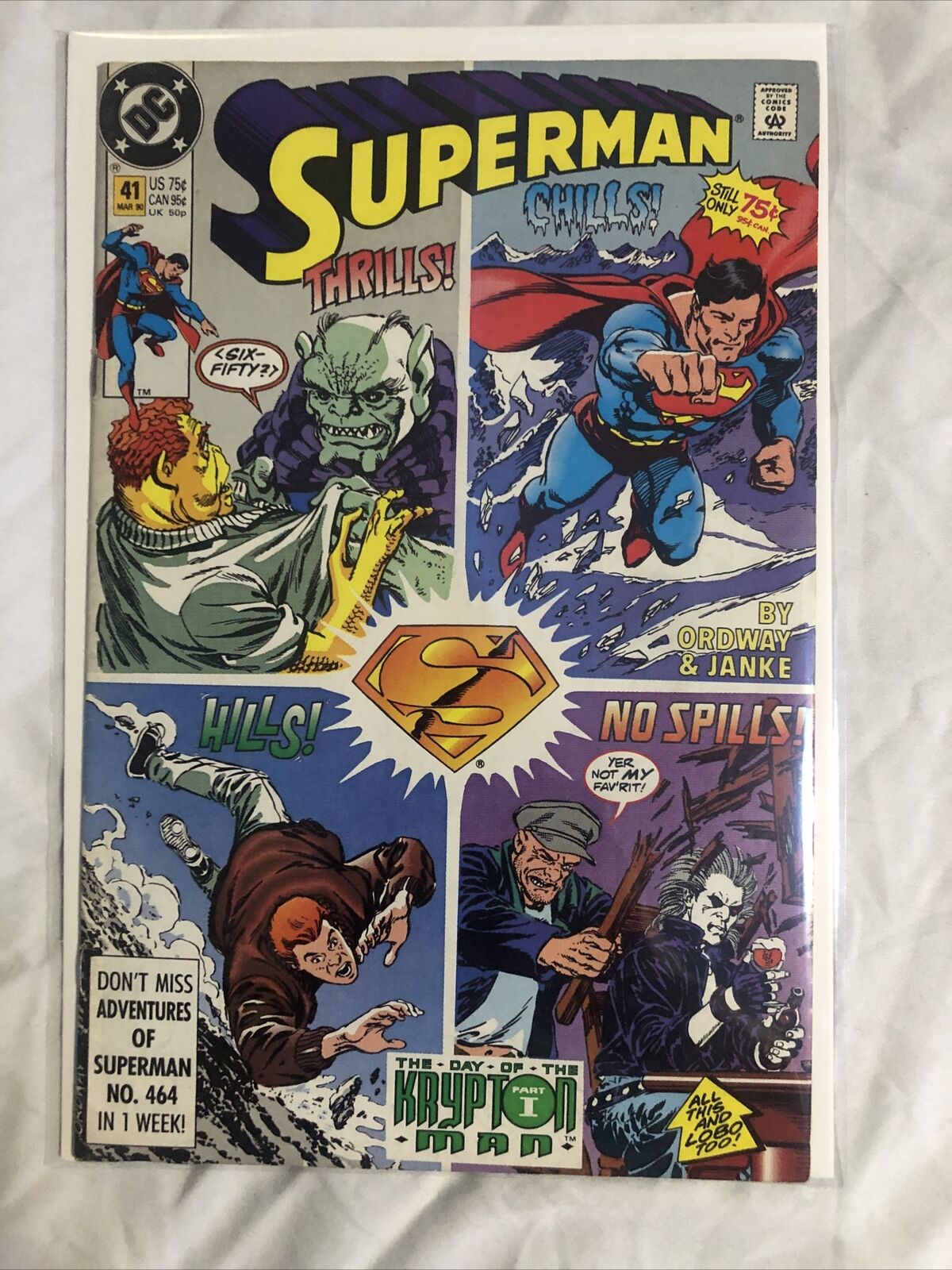 Superman The Day Of The Krypton Man Part 1 #41 Mar 1990 Comic Book DC